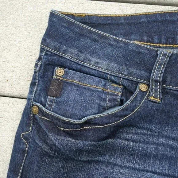 Torrid Denim Darkwash Straight Fit Jeans with Rhinestone Back Pockets - Picture 4 of 12